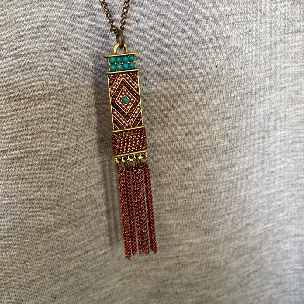 Western Pendant Necklace Antique dangle chain Vera Louise 114